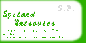 szilard matsovics business card